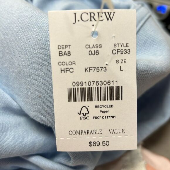 J. Crew Factory cf933 Heathered Chambray Blue Soft touch Polo size L NWT - Picture 6 of 9